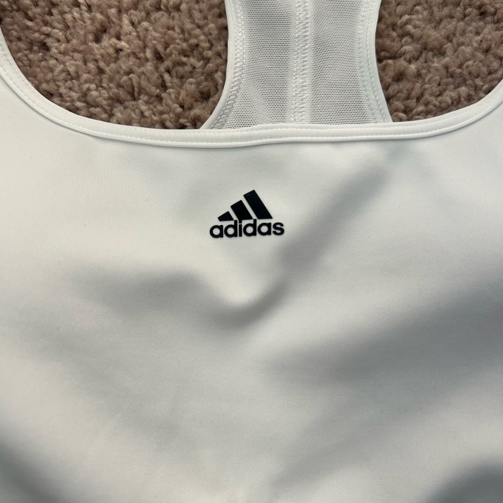 Adidas Women's racer back White sports bra - Picture 2 of 4